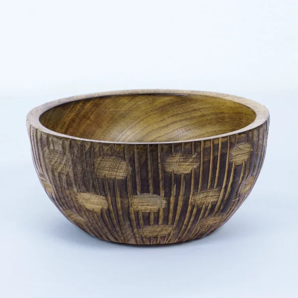 Handcrafted Carved Mango Wood Decorative Bowl | Rustic Natural Finish for Home & Kitchen Décor (Copy)
