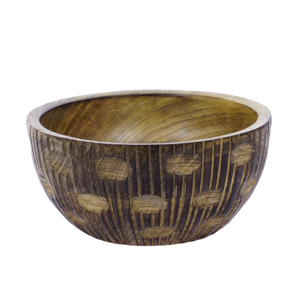 Handcrafted Carved Mango Wood Decorative Bowl | Rustic Natural Finish for Home & Kitchen Décor (Copy)
